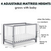 Colby 4-in-1 Low-profile Convertible Crib, Grey and White - Cribs - 9