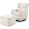 Adrian Swivel Glider with Storage Ottoman, Cream Linen - Nursery Chairs - 1 - thumbnail