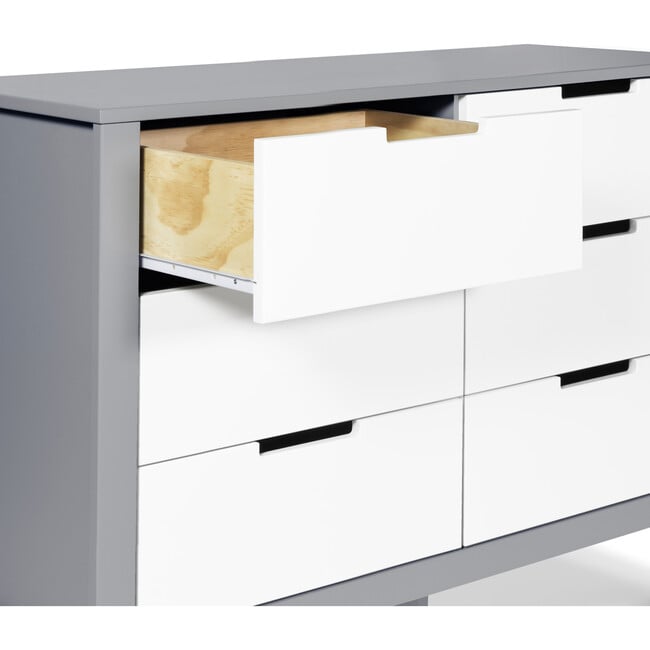 Colby 6-Drawer Double Dresser, Grey and White - Dressers - 5