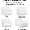 Anders 4-in-1 Convertible Crib, White - Cribs - 3
