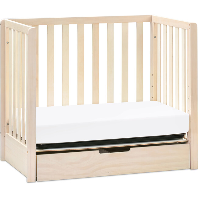 Colby 4-in-1 Convertible Mini Crib With Trundle, Washed Natural - Cribs - 4