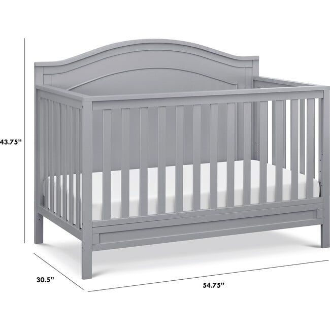 Charlie 4-in-1 Convertible Crib, Grey - Cribs - 4