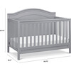 Charlie 4-in-1 Convertible Crib, Grey - Cribs - 4 - thumbnail