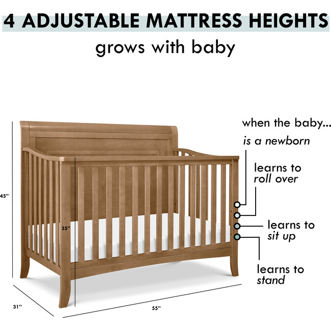 Anders 4-in-1 Convertible Crib, Hazelnut - Cribs - 7