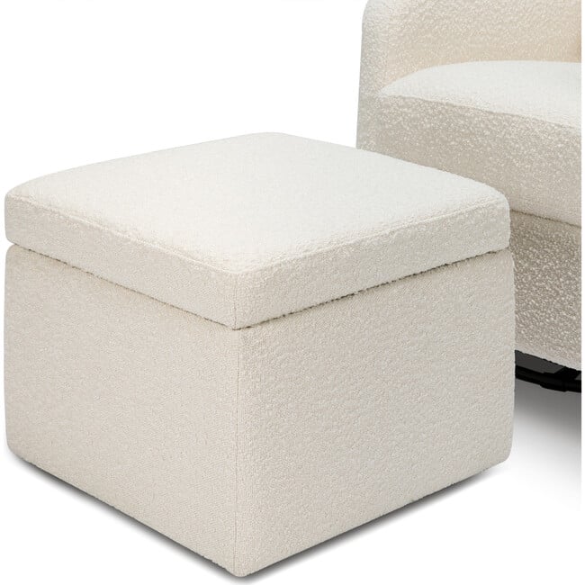 Adrian Swivel Glider with Storage Ottoman, Ivory Boucle - Nursery Chairs - 5