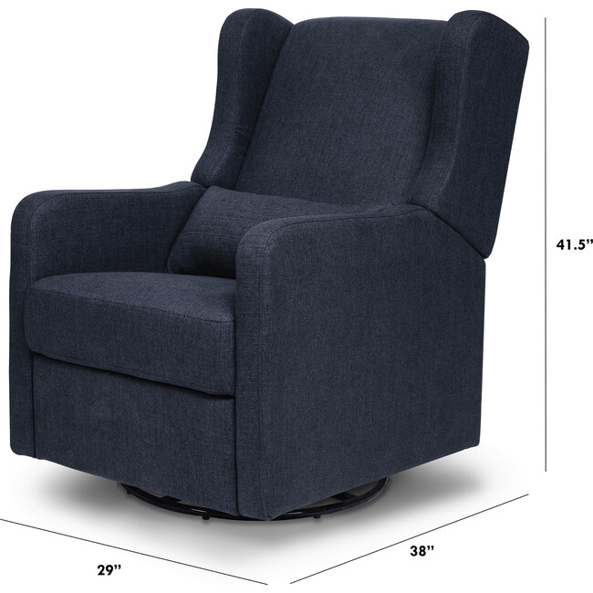 Arlo Recliner and Swivel Glider, Navy Linen - Nursery Chairs - 4