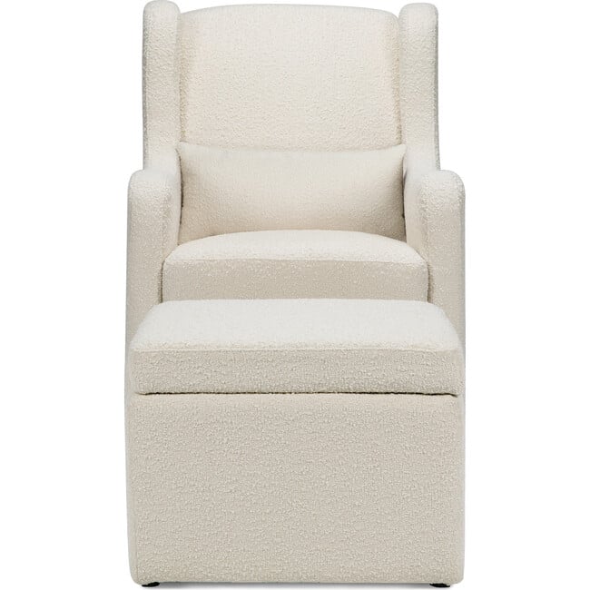 Adrian Swivel Glider with Storage Ottoman, Ivory Boucle - Nursery Chairs - 6