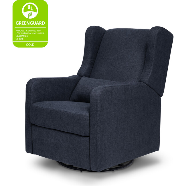 Arlo Recliner and Swivel Glider, Navy Linen - Nursery Chairs - 8
