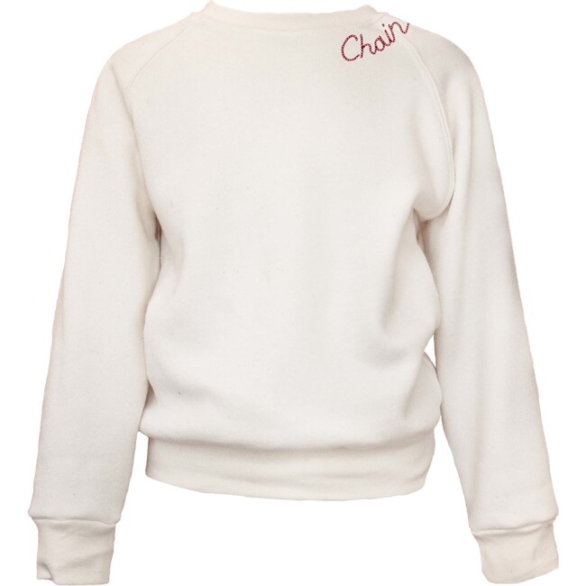 Kids Customized Name Classic Crew Sweatshirt, Cream - Sweatshirts - 1