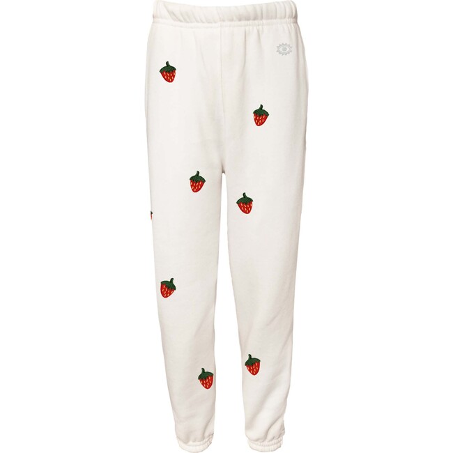 Kids Strawberry Sprinkle Sweatpants, Cream - Sweatpants - 1