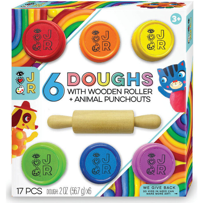 6 Doughs with Wooden Roller