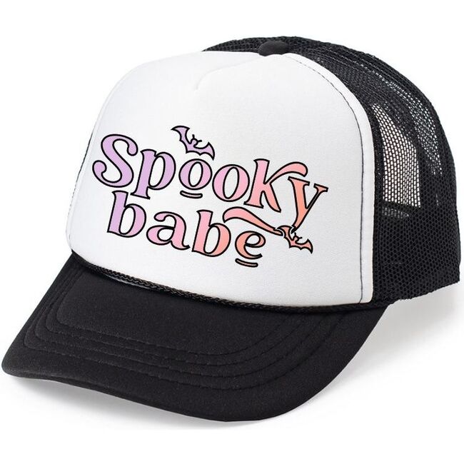 Spooky Babe Trucker Hat, Black/White