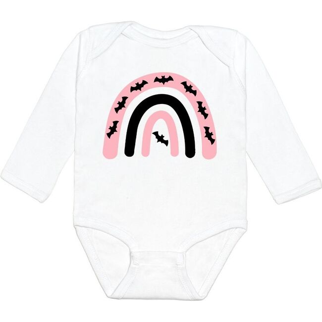 Bat Rainbow L/S Bodysuit, White