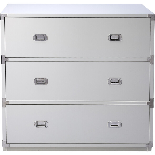 Anew 3-Drawer Campaign Dresser, White - Dressers - 1