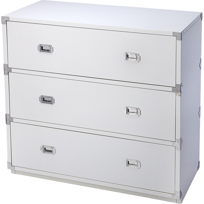 Anew 3-Drawer Campaign Dresser, White - Dressers - 2