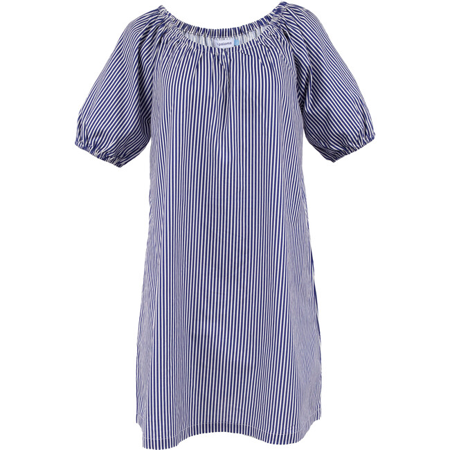 Women's Parker House Dress, Navy Stripe - Dresses - 1