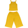 Ribbed Knit Cotton Set, Golden - Mixed Apparel Set - 1 - thumbnail