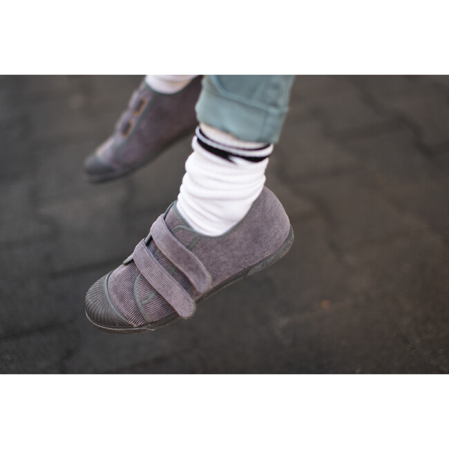 Fall Corduroy Sneakers, Grey - Sneakers - 4