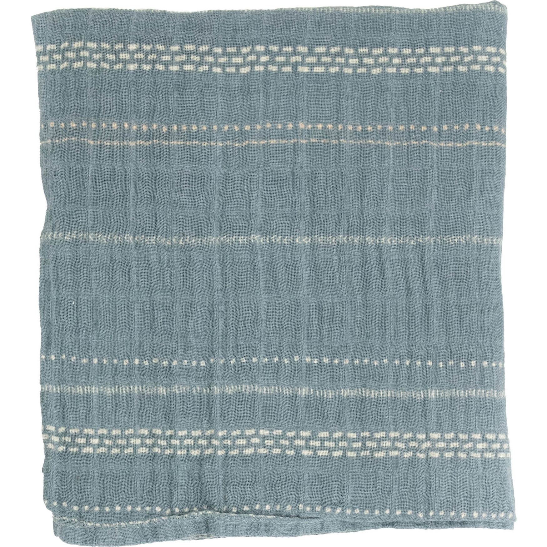 Organic Cotton Muslin Swaddle Blanket, Stillwater Stitch - Swaddles - 1