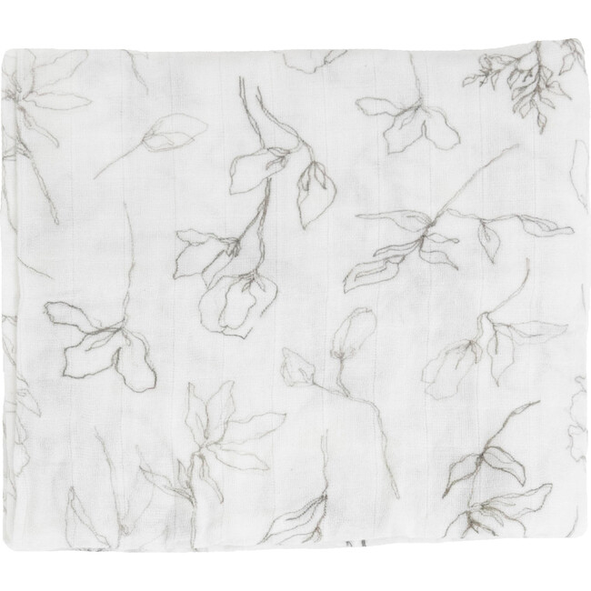Organic Cotton Muslin Swaddle Blanket, Pencil Floral