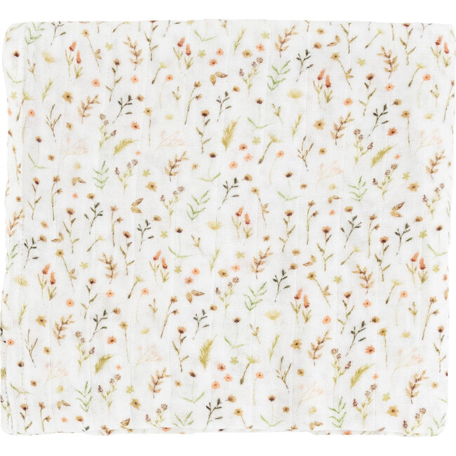 Organic Cotton Muslin Swaddle Blanket, Floral Field