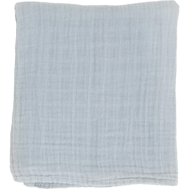 Organic Cotton Muslin Swaddle Blanket, White Sage - Swaddles - 1