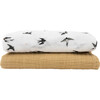 Organic Cotton Muslin Swaddle Blanket Set, Swallows - Swaddles - 3