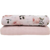 Organic Cotton Muslin Swaddle Blanket Set, Watercolor Floret - Swaddles - 3