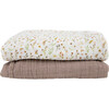 Organic Cotton Muslin Swaddle Blanket Set, Floral Field - Swaddles - 3
