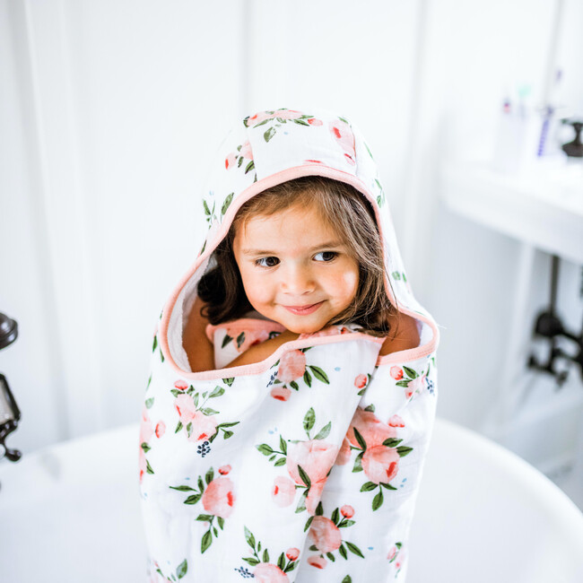 Toddler Unisex Baby Robe Hooded Fleece Bathrobe and Towel for Kids white 18-24M 