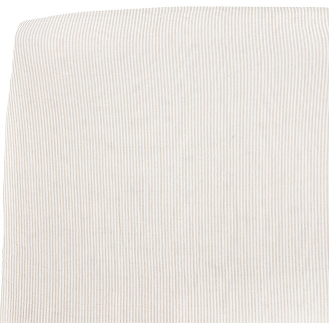 Organic Cotton Muslin Crib Sheet, Sand Stripe