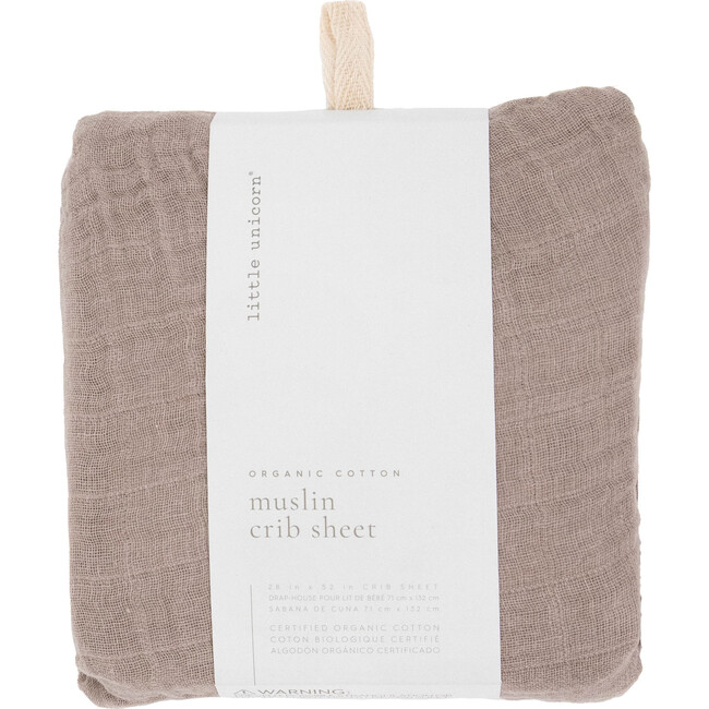 Organic Cotton Muslin Crib Sheet, Driftwood