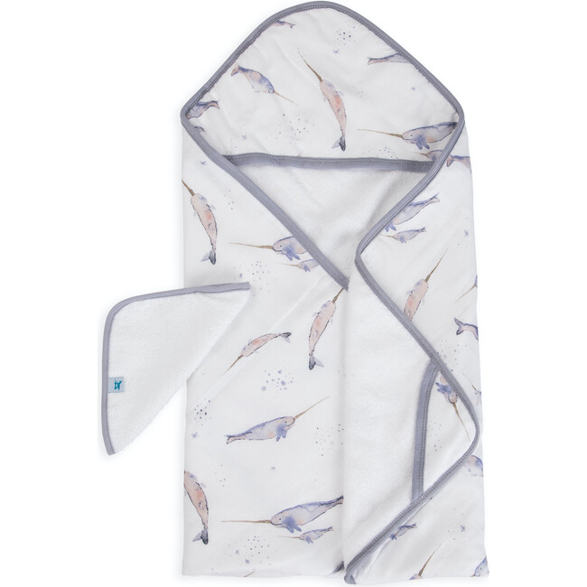 Infant Hooded Towel & Washcloth Set, Narwhal