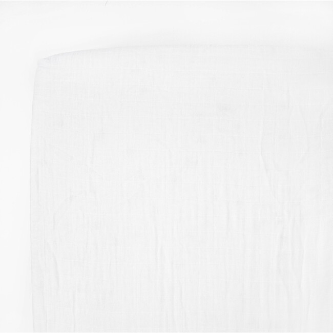 Organic Cotton Muslin Crib Sheet, White - Crib Sheets - 4