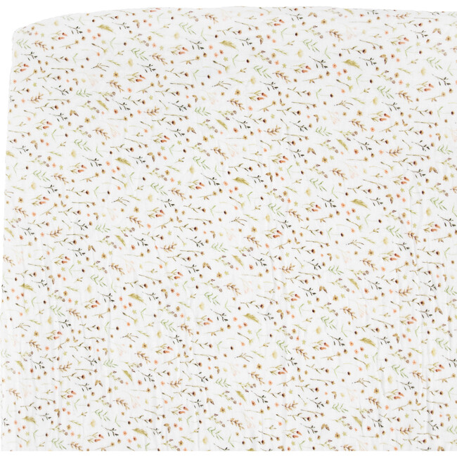 Organic Cotton Muslin Crib Sheet, Floral Field