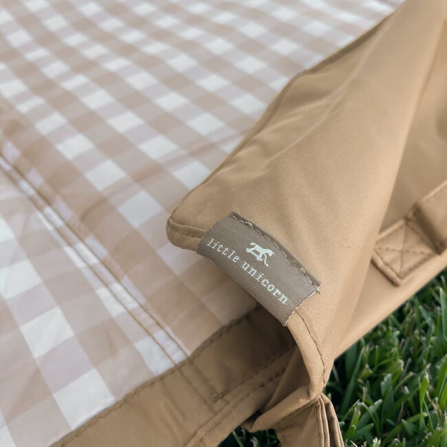 Outdoor Blanket, Beige Buffalo Check - Quilts - 3