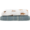 Organic Cotton Muslin Swaddle Blanket Set, Animal Crackers - Swaddles - 3