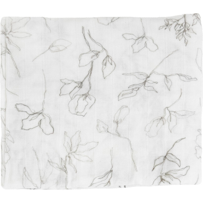 Organic Cotton Muslin Swaddle Blanket Set, Pencil Floral - Swaddles - 4