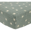 Organic Cotton Muslin Crib Sheet, Sage Suns - Sheets - 4 - thumbnail