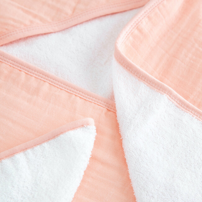 Infant Hooded Towel & Washcloth Set, Rose Petal