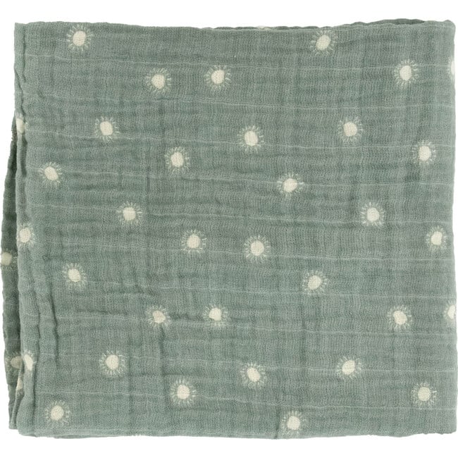 Organic Cotton Muslin Swaddle Blanket Set, Sage Suns - Swaddles - 4