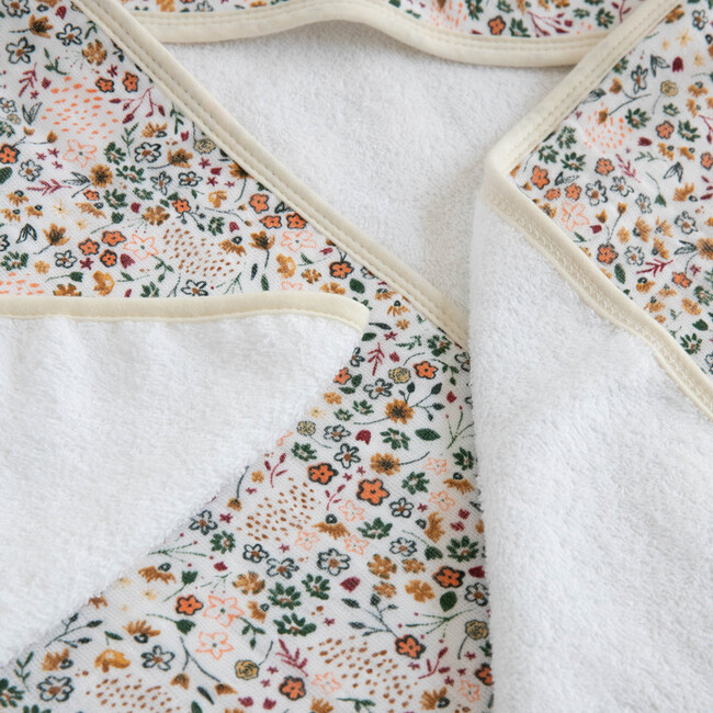 Infant Hooded Towel & Washcloth Set, Pressed Petals - Towels - 3