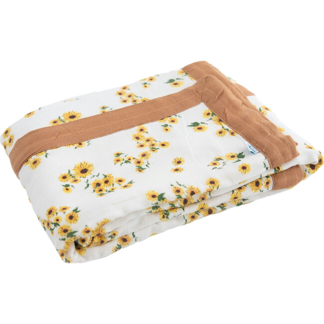 Deluxe Muslin Baby Quilt, Ditsy Sunflower