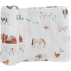 Cotton Muslin Swaddle Blanket, Farmyard - Swaddles - 1 - thumbnail
