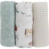 Cotton Muslin Swaddle Blanket Set, Farmyard Swaddle - Swaddles - 3