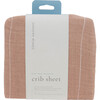 Cotton Muslin Crib Sheet, Mauve Stripe - Sheets - 1 - thumbnail
