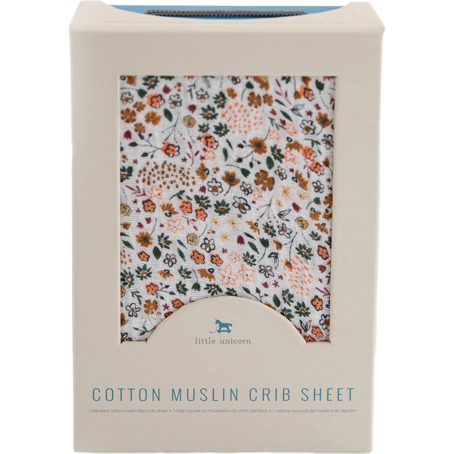 Cotton Muslin Crib Sheet, Pressed Petals - Sheets - 1
