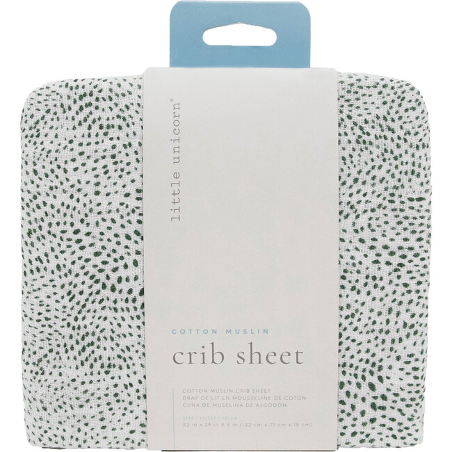 Cotton Muslin Crib Sheet, Green Seed