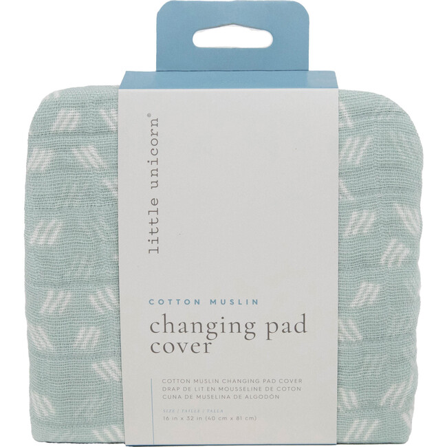 Cotton Muslin Changing Pad Cover, Misty Field - Changing Pads - 1