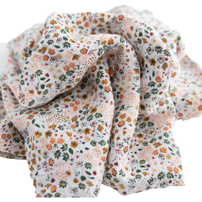 Cotton Muslin Swaddle Blanket Set, Pressed Petals